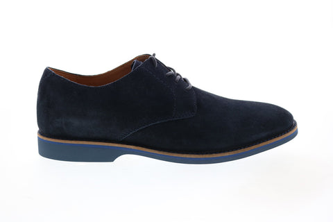 Clarks Atticus Lace 26152088 Mens Blue Suede Plain Toe Oxfords Shoes