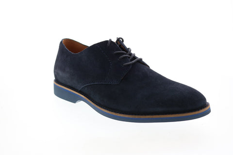 Clarks Atticus Lace 26152088 Mens Blue Suede Plain Toe Oxfords Shoes