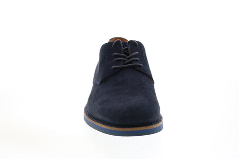 Clarks Atticus Lace 26152088 Mens Blue Suede Plain Toe Oxfords Shoes