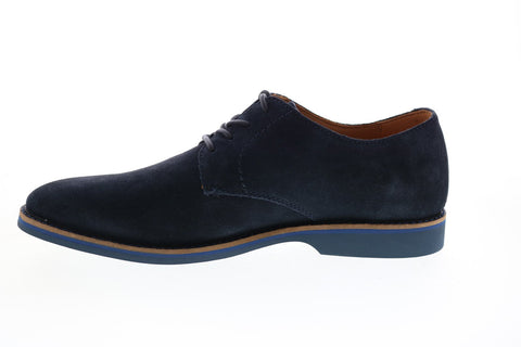 Clarks Atticus Lace 26152088 Mens Blue Suede Plain Toe Oxfords Shoes