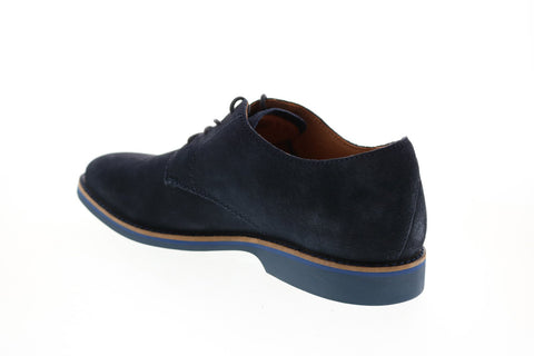 Clarks Atticus Lace 26152088 Mens Blue Suede Plain Toe Oxfords Shoes