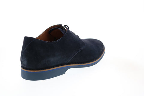 Clarks Atticus Lace 26152088 Mens Blue Suede Plain Toe Oxfords Shoes