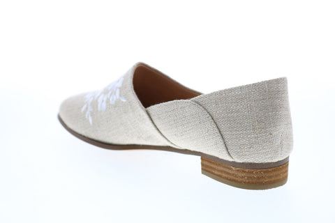 Clarks Pure Tone 26152129 Womens Beige Canvas Loafer Flats Shoes