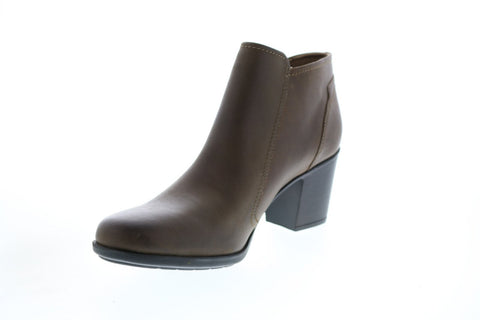 Clarks Diane Pioneer 26152964 Womens Brown Leather Zipper Ankle & Booties Boots