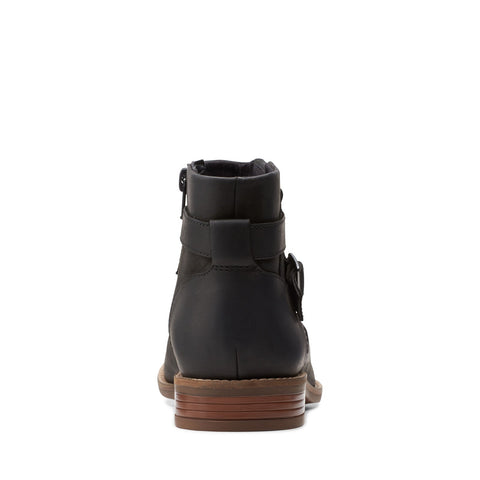 Clarks Camzin Dime 26153035 Womens Black Leather Starp Ankle & Booties Boots