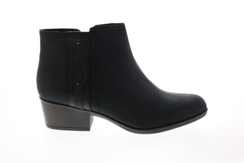 Clarks Adreena Lilac 26153060 Womens Black Leather Zipper Ankle & Booties Boots