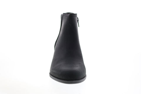 Clarks Adreena Lilac 26153060 Womens Black Leather Zipper Ankle & Booties Boots
