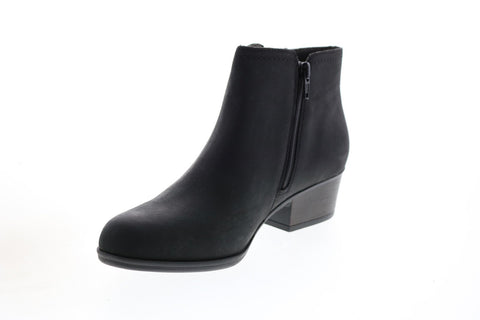 Clarks Adreena Lilac 26153060 Womens Black Leather Zipper Ankle & Booties Boots