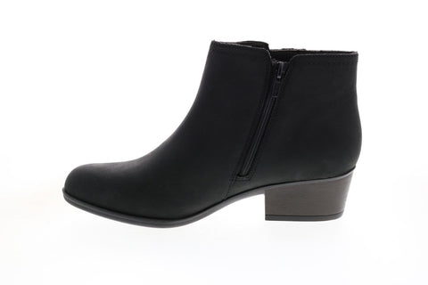 Clarks Adreena Lilac 26153060 Womens Black Leather Zipper Ankle & Booties Boots