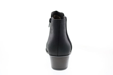 Clarks Adreena Lilac 26153060 Womens Black Leather Zipper Ankle & Booties Boots