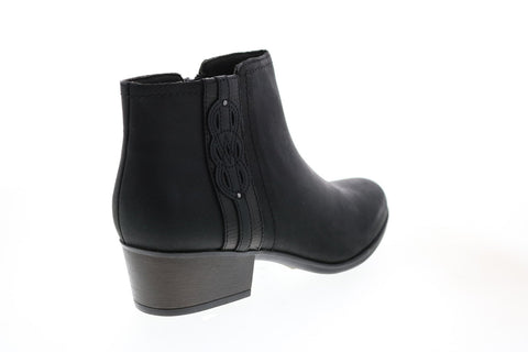 Clarks Adreena Lilac 26153060 Womens Black Leather Zipper Ankle & Booties Boots