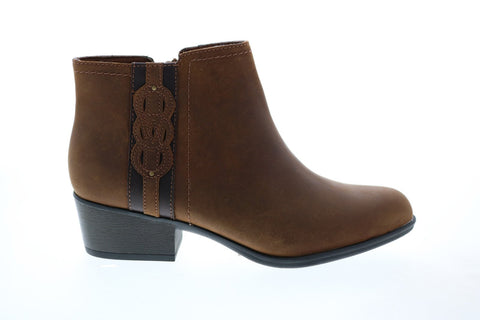 Clarks Adreena Lilac 26153061 Womens Brown Leather Zipper Ankle & Booties Boots