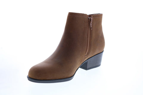 Clarks Adreena Lilac 26153061 Womens Brown Leather Zipper Ankle & Booties Boots