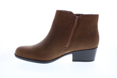 Clarks Adreena Lilac 26153061 Womens Brown Leather Zipper Ankle & Booties Boots