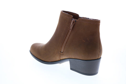 Clarks Adreena Lilac 26153061 Womens Brown Leather Zipper Ankle & Booties Boots