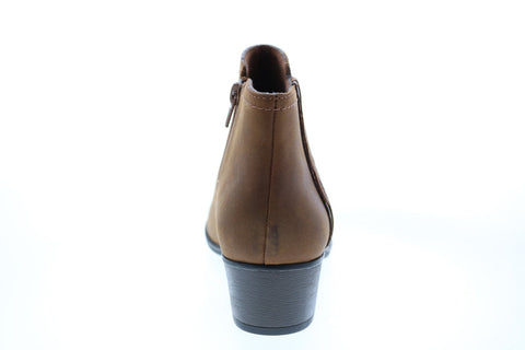 Clarks Adreena Lilac 26153061 Womens Brown Leather Zipper Ankle & Booties Boots