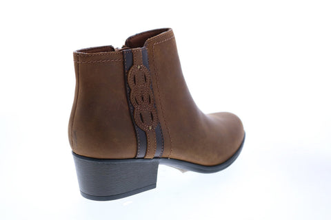 Clarks Adreena Lilac 26153061 Womens Brown Leather Zipper Ankle & Booties Boots