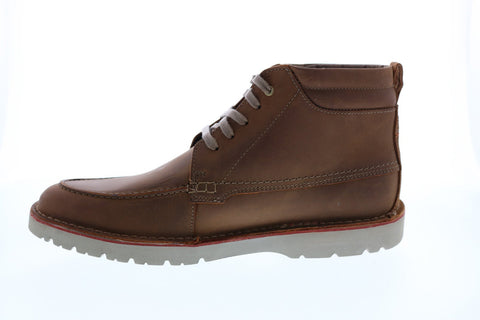 Clarks Vargo Moc 26153149 Mens Brown Leather Lace Up Casual Dress Boots