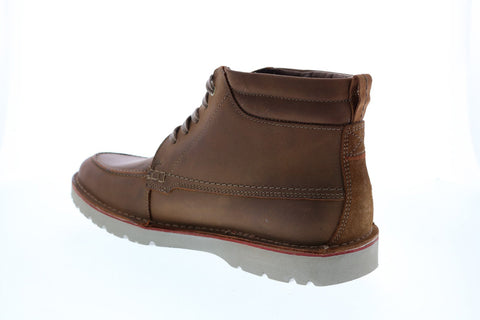 Clarks Vargo Moc 26153149 Mens Brown Leather Lace Up Casual Dress Boots
