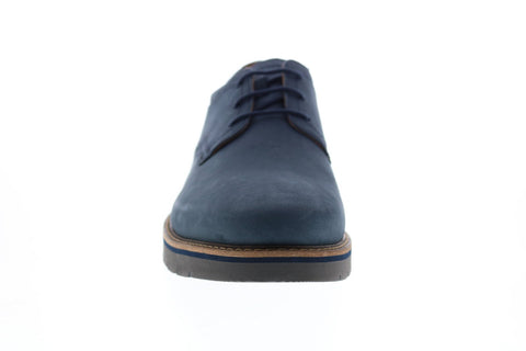 Clarks Bayhill Plain 26153176 Mens Blue Nubuck Plain Toe Oxfords Shoes