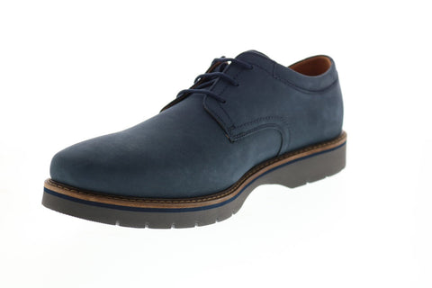 Clarks Bayhill Plain 26153176 Mens Blue Nubuck Plain Toe Oxfords Shoes