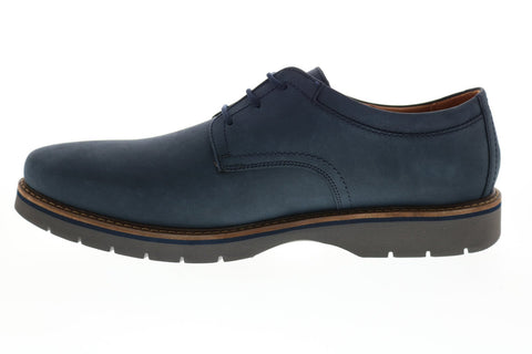 Clarks Bayhill Plain 26153176 Mens Blue Nubuck Plain Toe Oxfords Shoes
