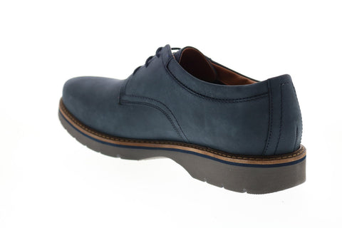 Clarks Bayhill Plain 26153176 Mens Blue Nubuck Plain Toe Oxfords Shoes