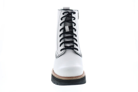 Clarks Orianna Hi 26154183 Womens White Leather Zipper Casual Dress Boots
