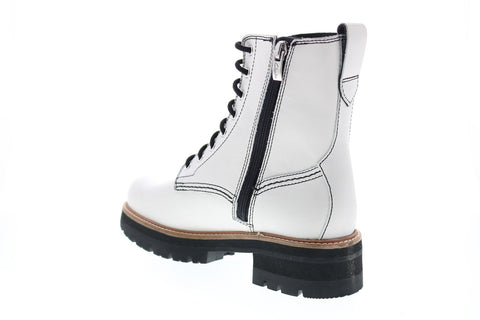 Clarks Orianna Hi 26154183 Womens White Leather Zipper Casual Dress Boots