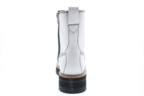Clarks Orianna Hi 26154183 Womens White Leather Zipper Casual Dress Boots