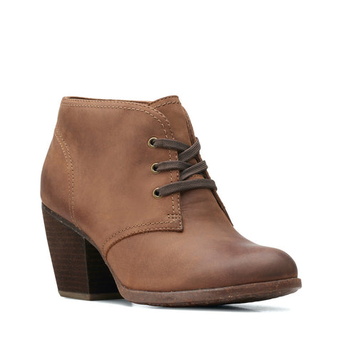 Clarks Bergen Lace 26154470 Womens Brown Wide Leather Ankle & Booties Boots