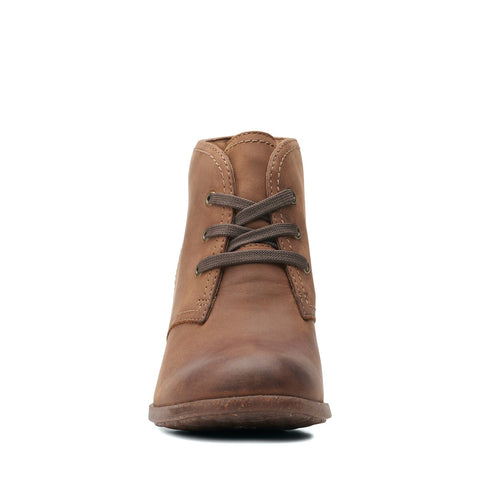 Clarks Bergen Lace 26154470 Womens Brown Wide Leather Ankle & Booties Boots
