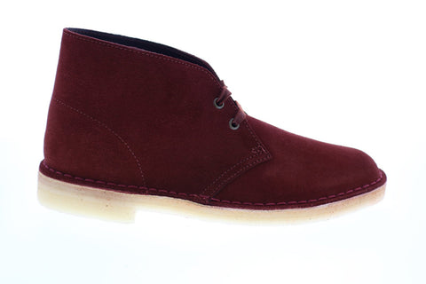 Clarks Desert Boot 26154729 Mens Red Suede Lace Up Desert Boots