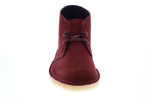 Clarks Desert Boot 26154729 Mens Red Suede Lace Up Desert Boots