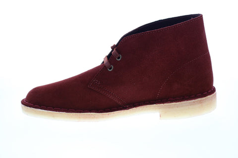 Clarks Desert Boot 26154729 Mens Red Suede Lace Up Desert Boots