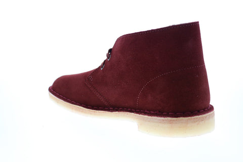 Clarks Desert Boot 26154729 Mens Red Suede Lace Up Desert Boots
