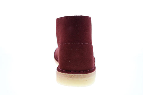 Clarks Desert Boot 26154729 Mens Red Suede Lace Up Desert Boots