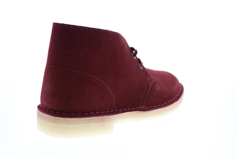 Clarks Desert Boot 26154729 Mens Red Suede Lace Up Desert Boots