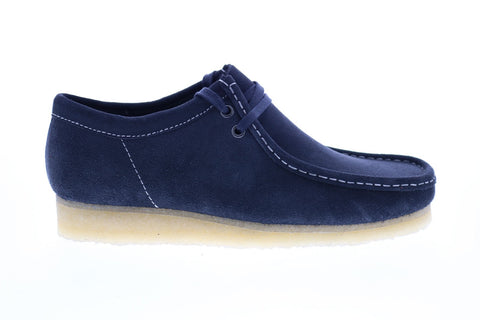 Clarks Wallabee 26154744 Mens Blue Suede Lace Up Chukkas Boots
