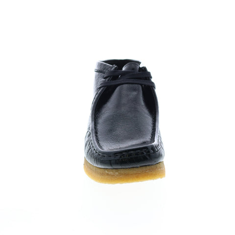 Clarks Wallabee Boot 26154804 Womens Black Patent Leather Chukkas Boots