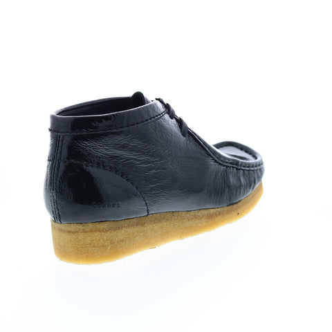 Clarks Wallabee Boot 26154804 Womens Black Patent Leather Chukkas Boots