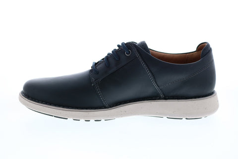 Clarks Un Larvik Lace 2 26155083 Mens Blue Leather Oxfords Plain Toe Shoes
