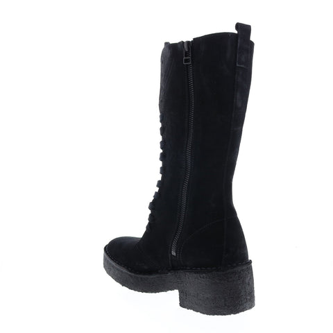 Clarks Arisa HI 26155417 Womens Black Suede Lace Up Knee High Boots