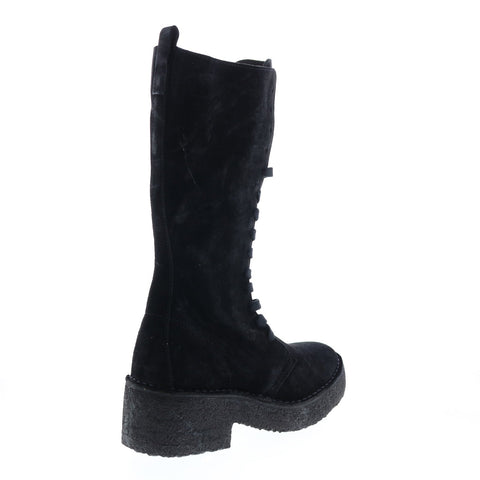 Clarks Arisa HI 26155417 Womens Black Suede Lace Up Knee High Boots