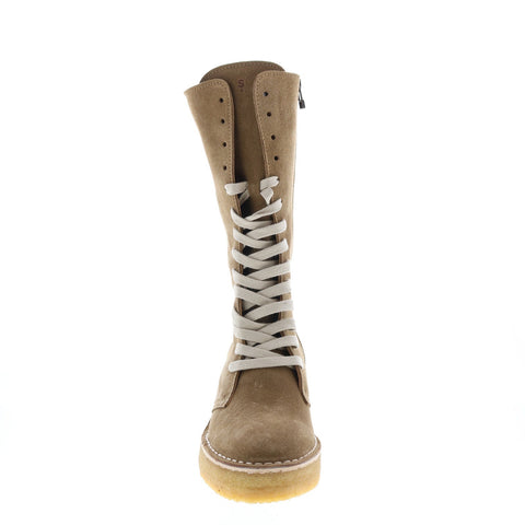 Clarks Arisa HI 26155420 Womens Brown Suede Lace Up Knee High Boots