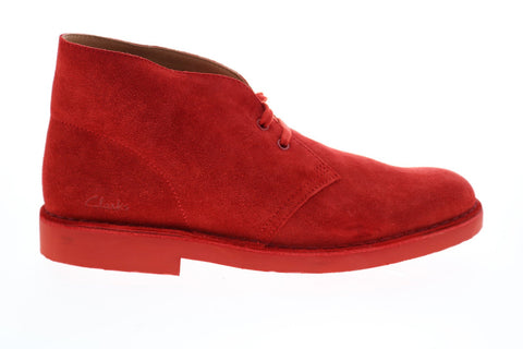 Clarks Desert Boot 2 26155500 Mens Red Suede Lace Up Desert Boots