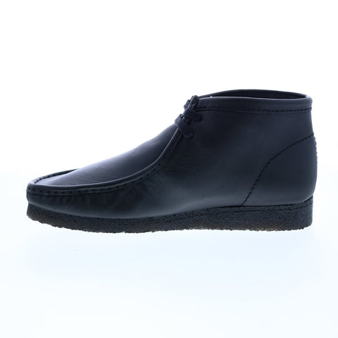 Clarks Wallabee Boot 26155512 Mens Black Leather Lace Up Chukkas Boots