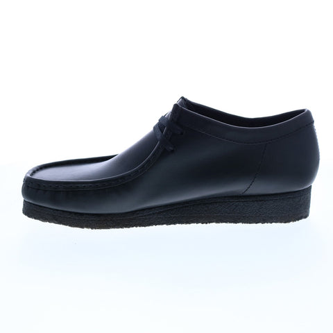 Clarks Wallabee 26155514 Mens Black Leather Lace Up Chukkas Boots