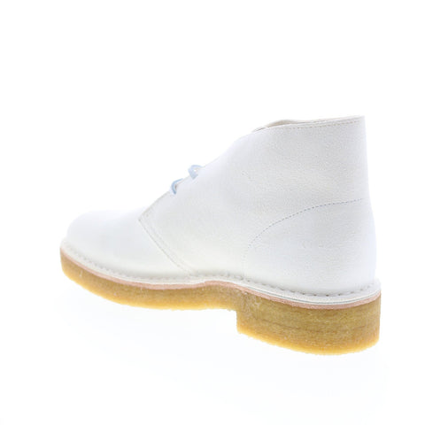 Clarks Desert Boot221 26155608 Mens White Suede Lace Up Desert Boots