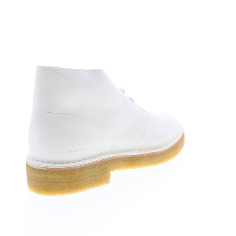 Clarks Desert Boot221 26155608 Mens White Suede Lace Up Desert Boots